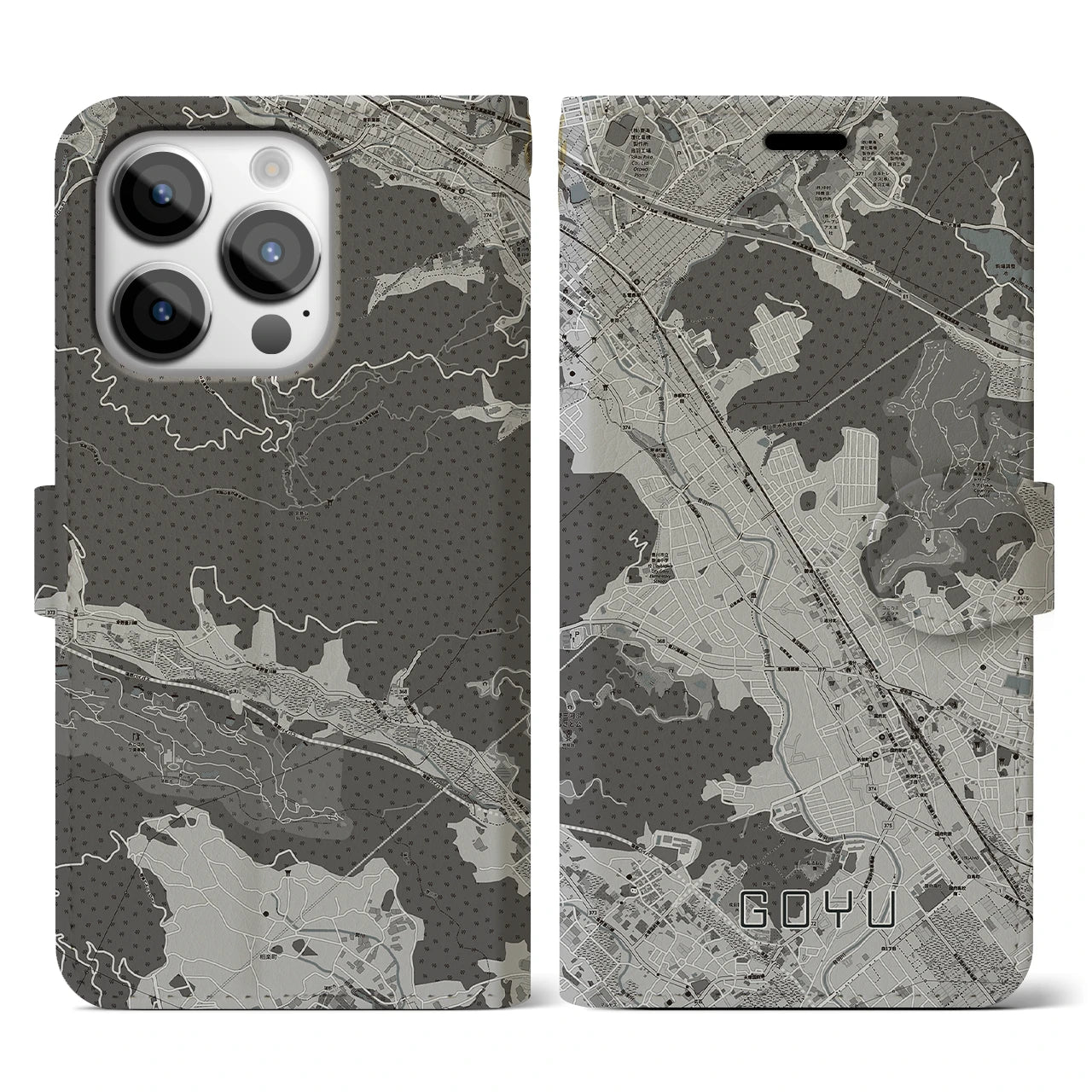 【御油(愛知県)】地図柄iPhoneケース(手帳タイプ)