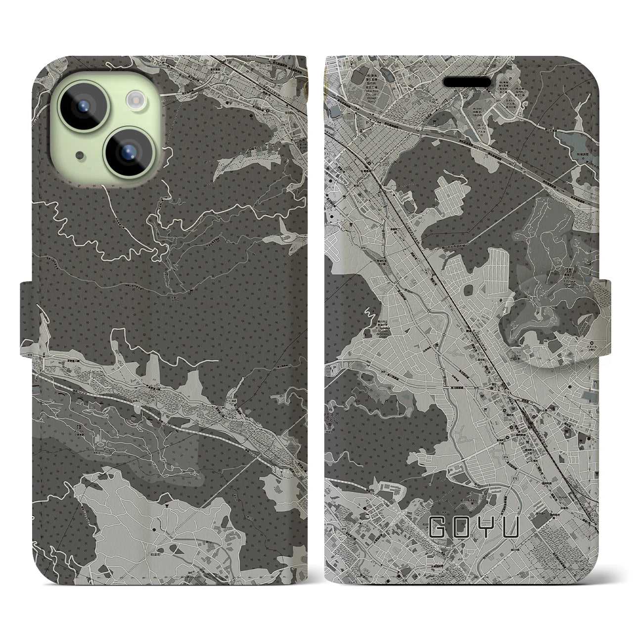 【御油(愛知県)】地図柄iPhoneケース(手帳タイプ)