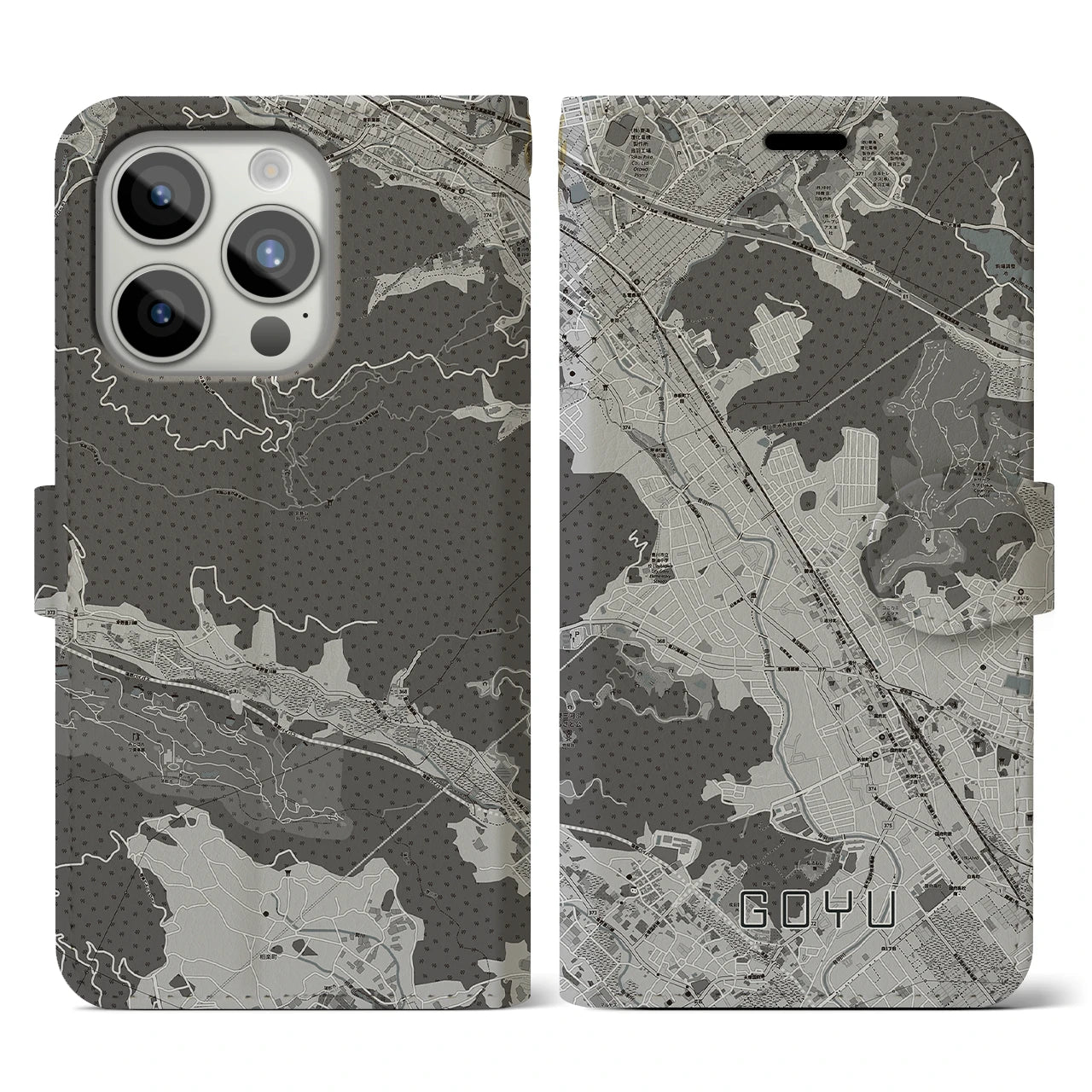 【御油(愛知県)】地図柄iPhoneケース(手帳タイプ)