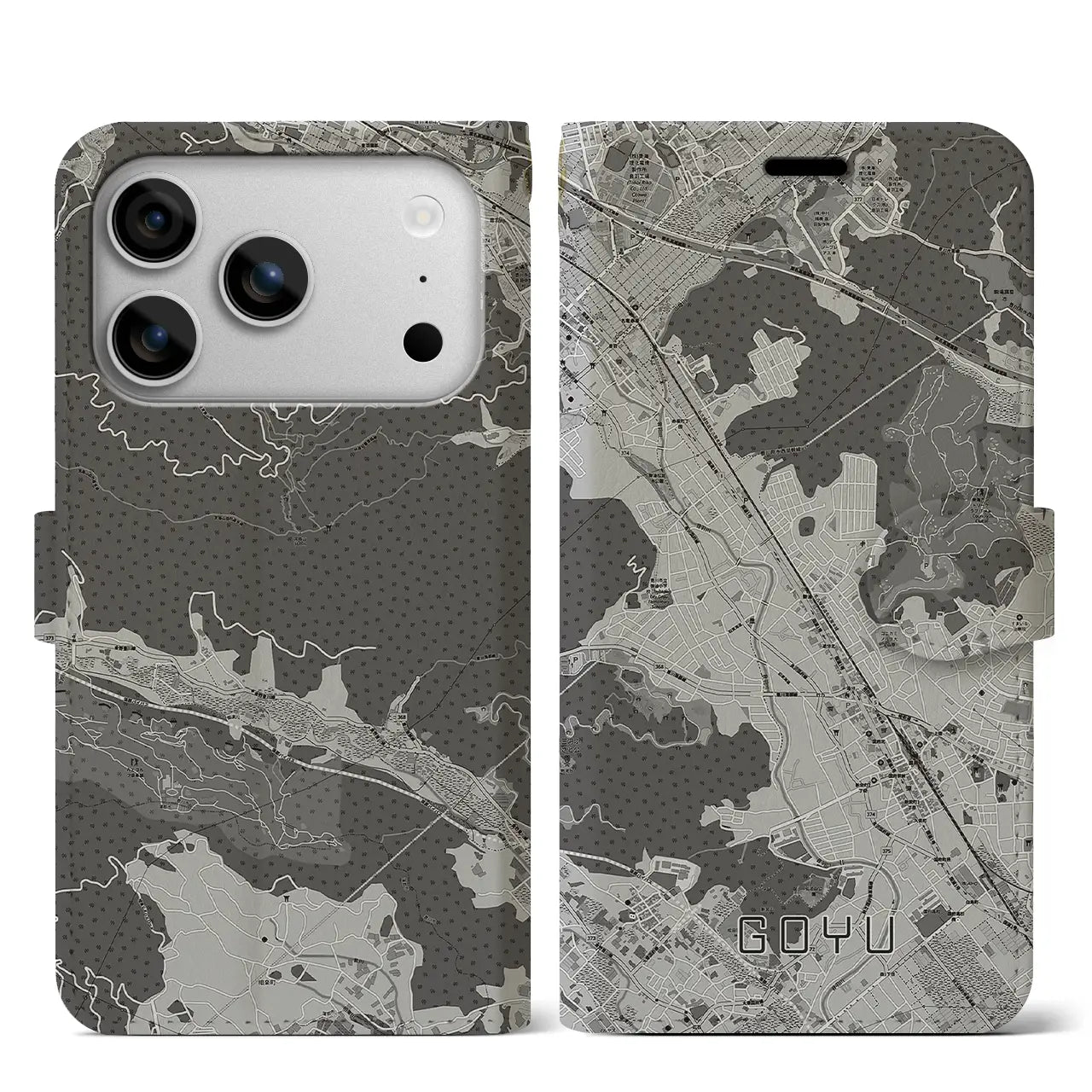 【御油(愛知県)】地図柄iPhoneケース(手帳タイプ)