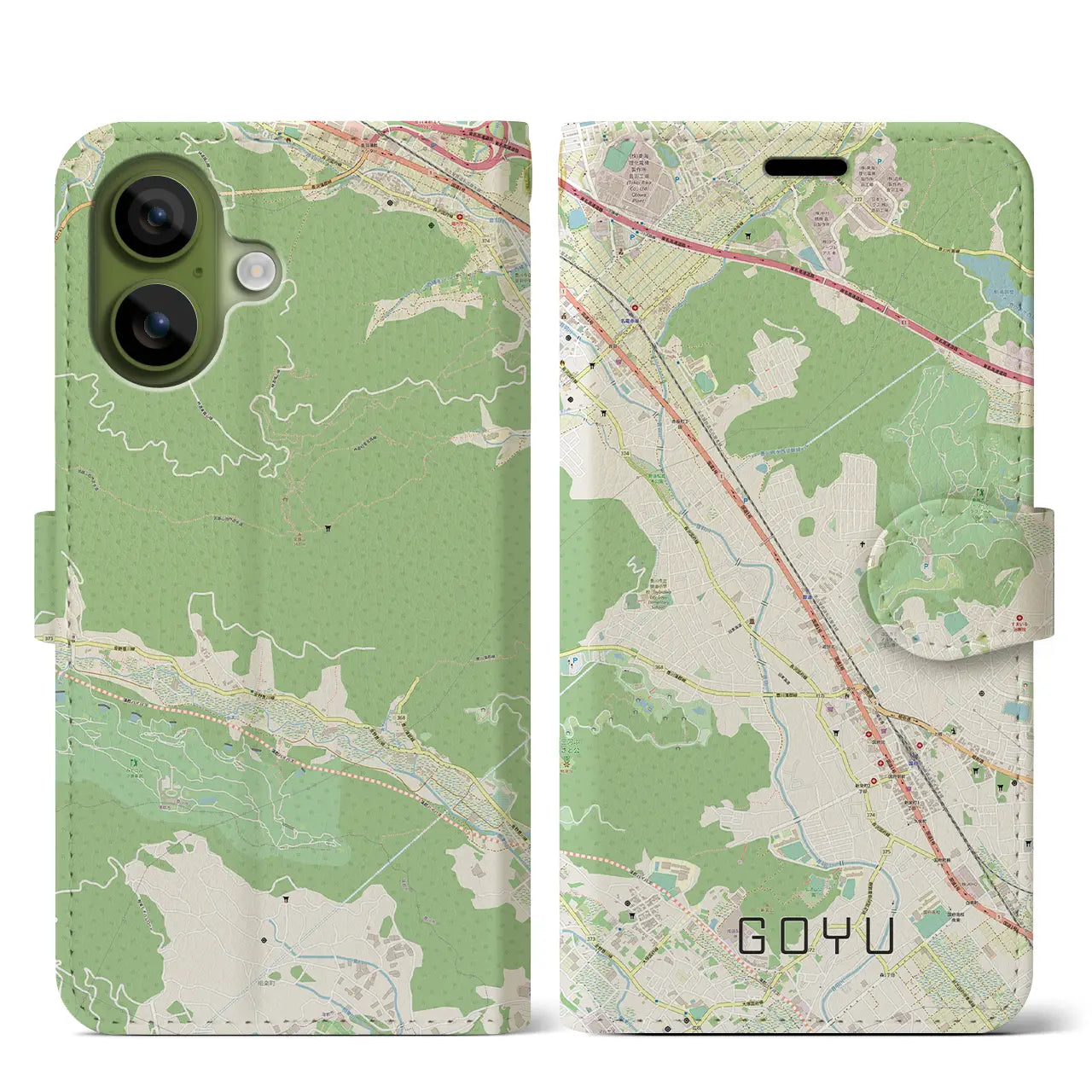 【御油(愛知県)】地図柄iPhoneケース(手帳タイプ)