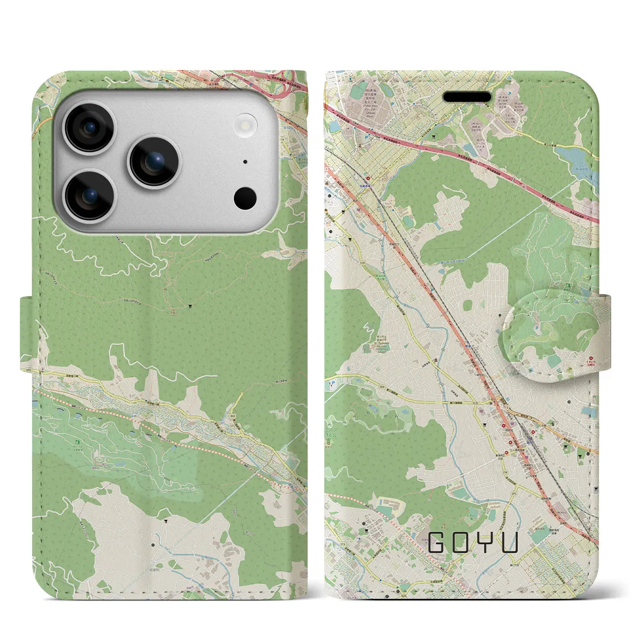 【御油(愛知県)】地図柄iPhoneケース(手帳タイプ)