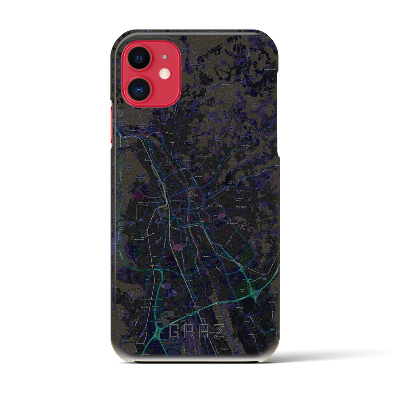 【グラーツ(オーストリア)】地図柄iPhoneケース(バックカバータイプ)