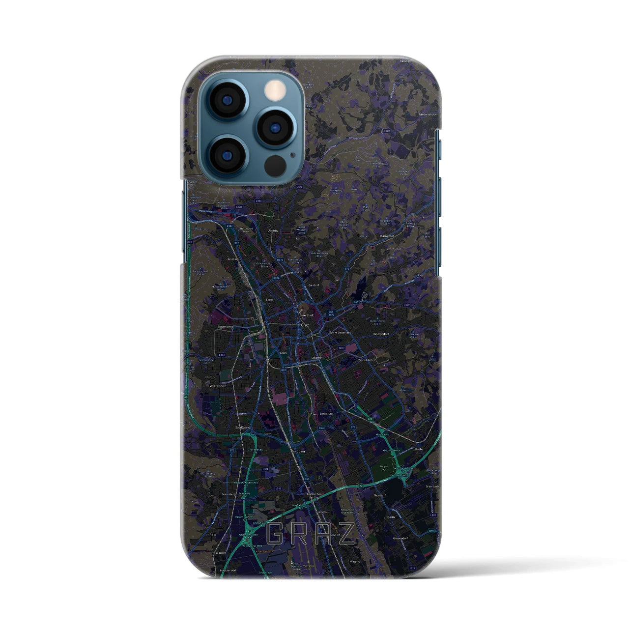 【グラーツ(オーストリア)】地図柄iPhoneケース(バックカバータイプ)