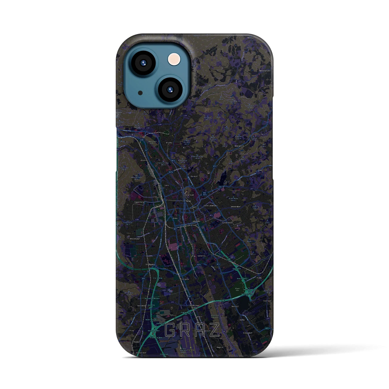 【グラーツ(オーストリア)】地図柄iPhoneケース(バックカバータイプ)