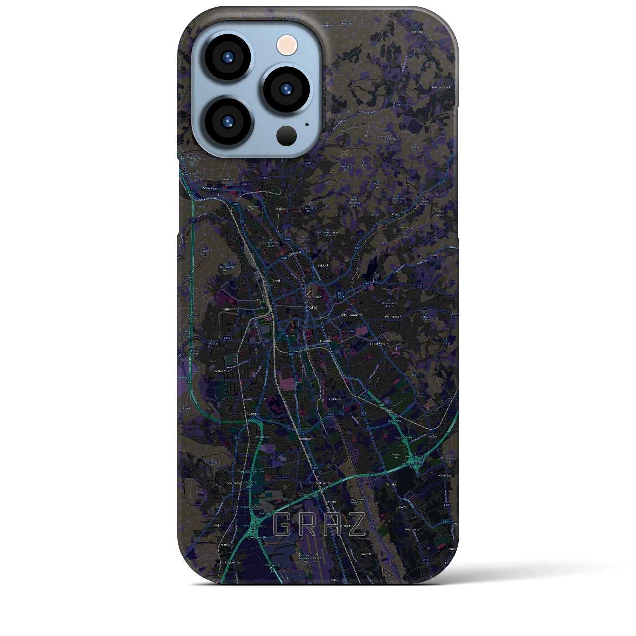 【グラーツ(オーストリア)】地図柄iPhoneケース(バックカバータイプ)