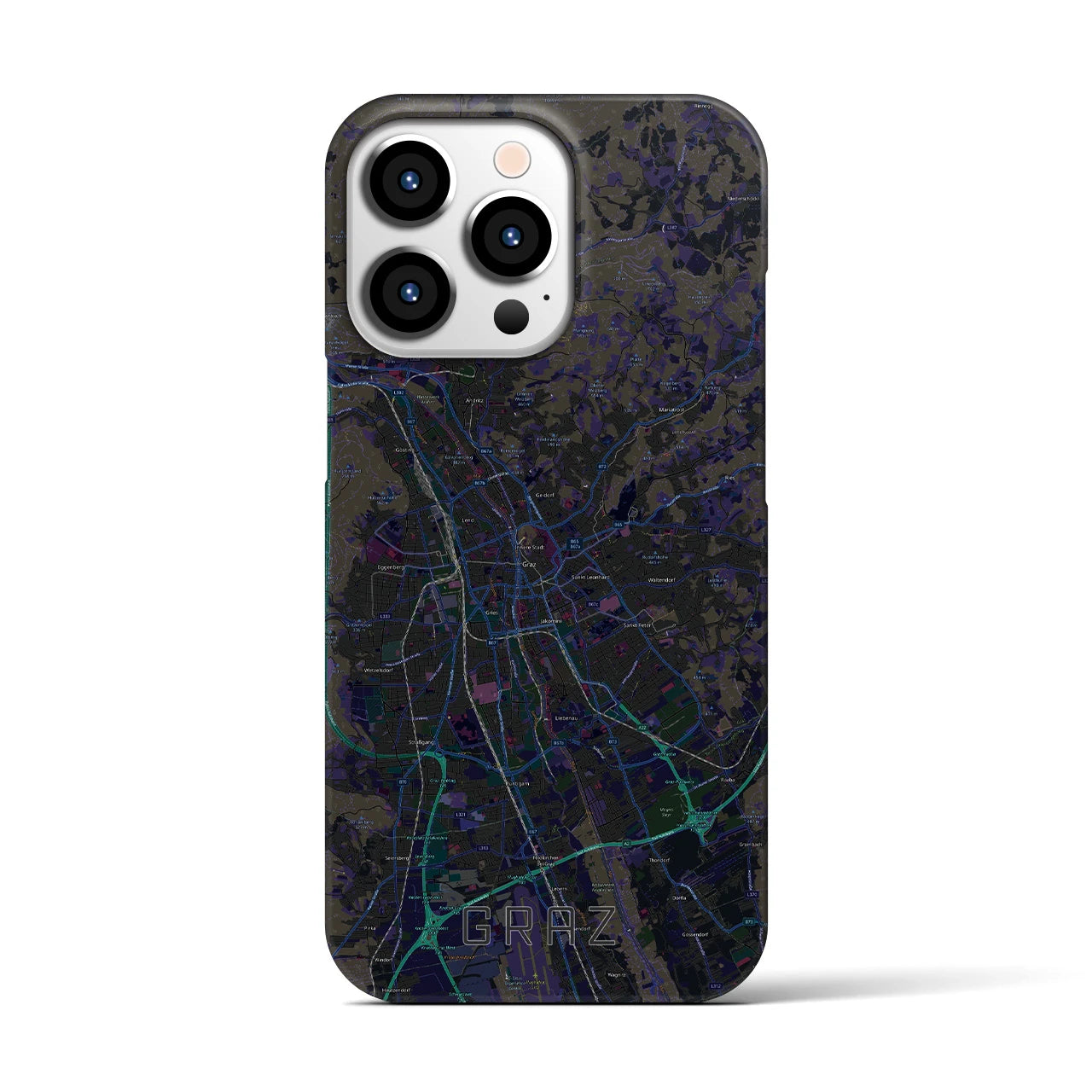 【グラーツ(オーストリア)】地図柄iPhoneケース(バックカバータイプ)
