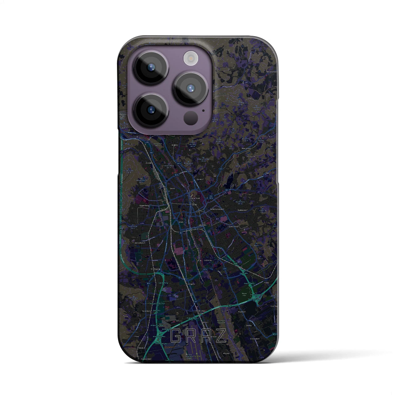 【グラーツ(オーストリア)】地図柄iPhoneケース(バックカバータイプ)