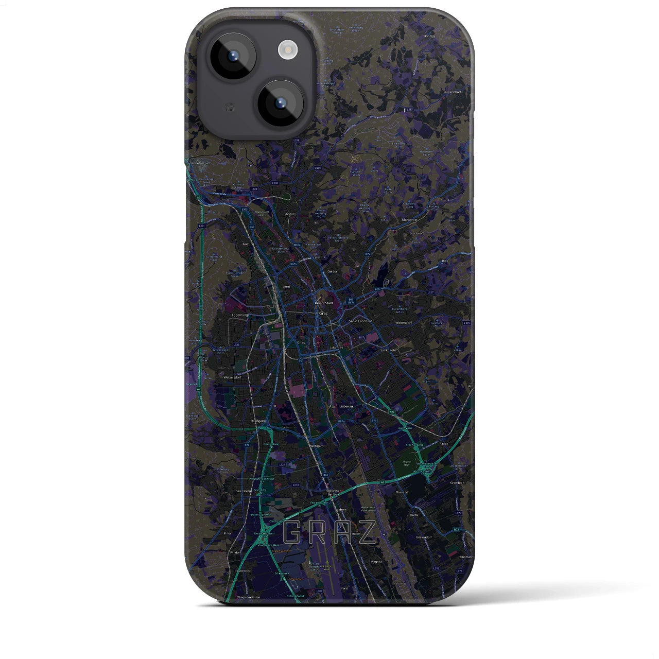 【グラーツ(オーストリア)】地図柄iPhoneケース(バックカバータイプ)