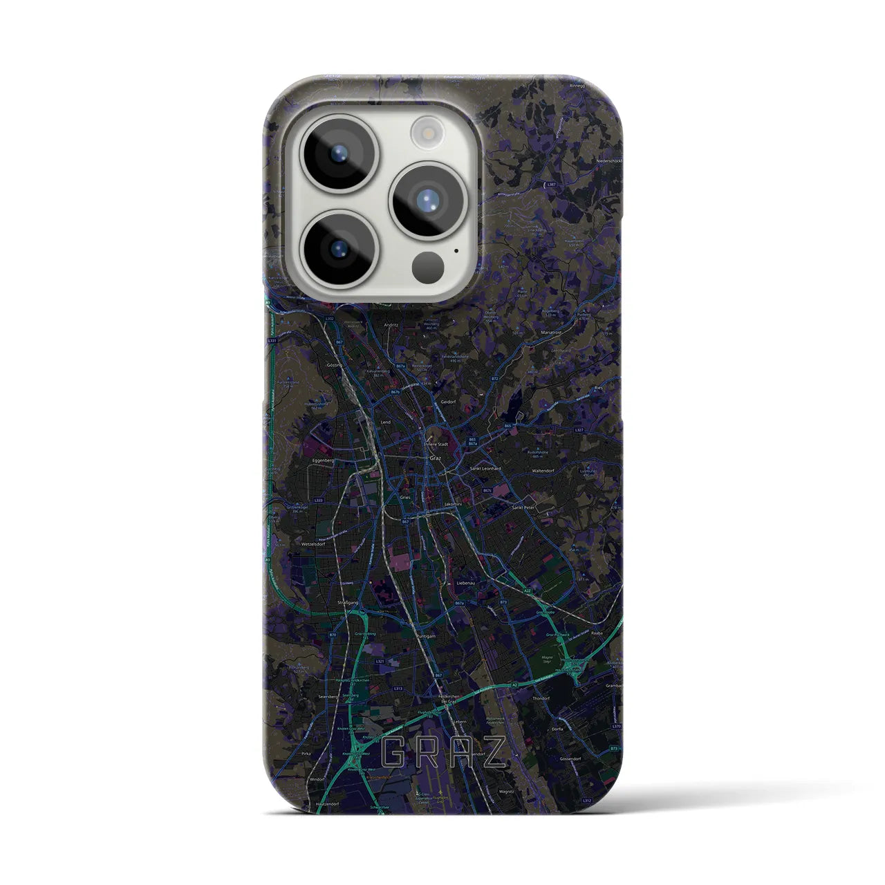 【グラーツ(オーストリア)】地図柄iPhoneケース(バックカバータイプ)