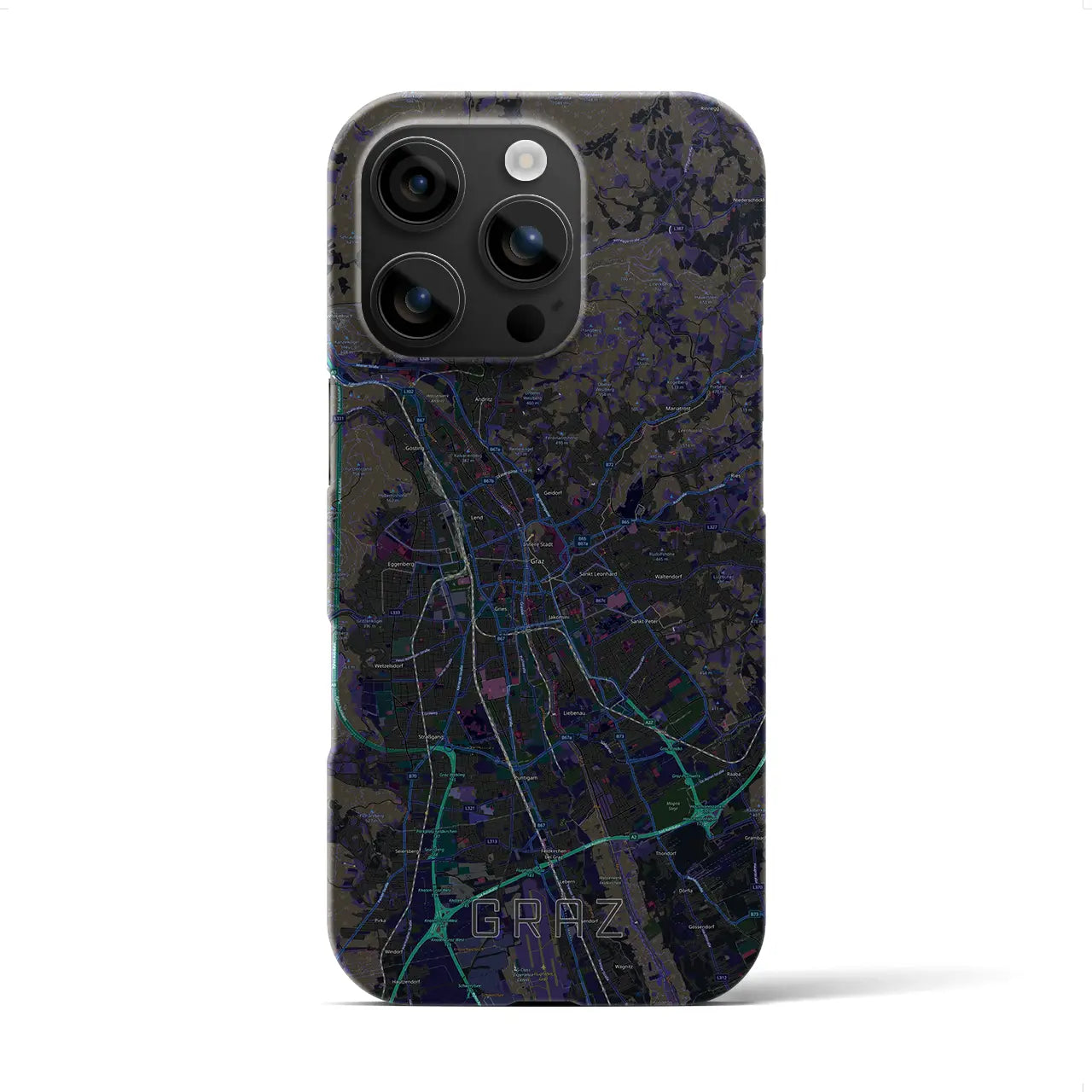 【グラーツ(オーストリア)】地図柄iPhoneケース(バックカバータイプ)