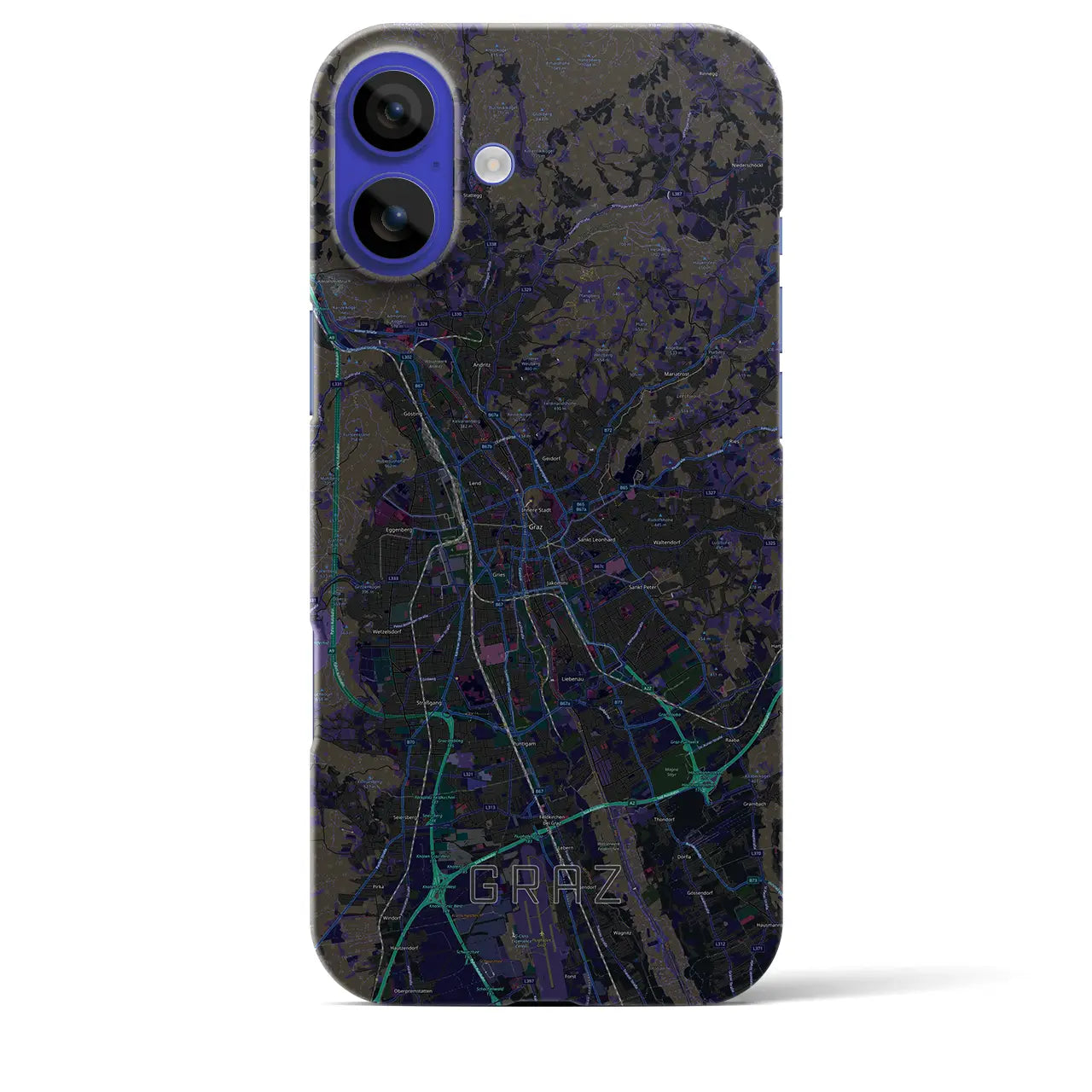 【グラーツ(オーストリア)】地図柄iPhoneケース(バックカバータイプ)