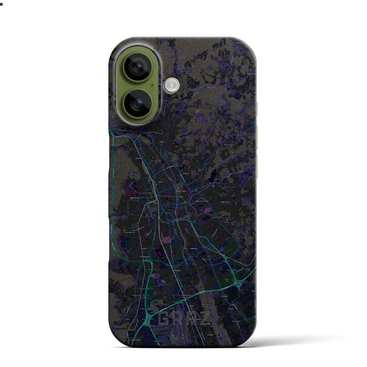 【グラーツ(オーストリア)】地図柄iPhoneケース(バックカバータイプ)