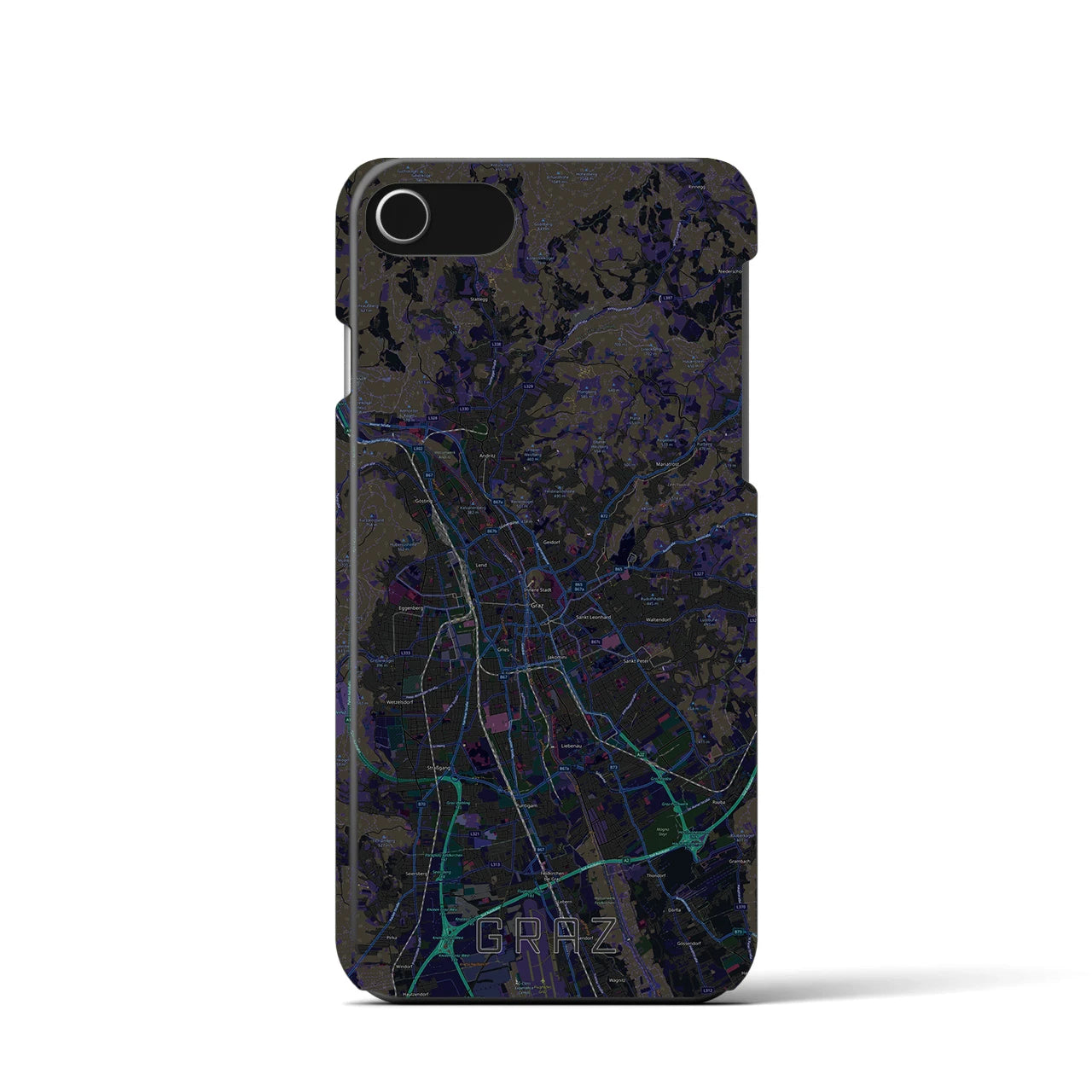 【グラーツ(オーストリア)】地図柄iPhoneケース(バックカバータイプ)