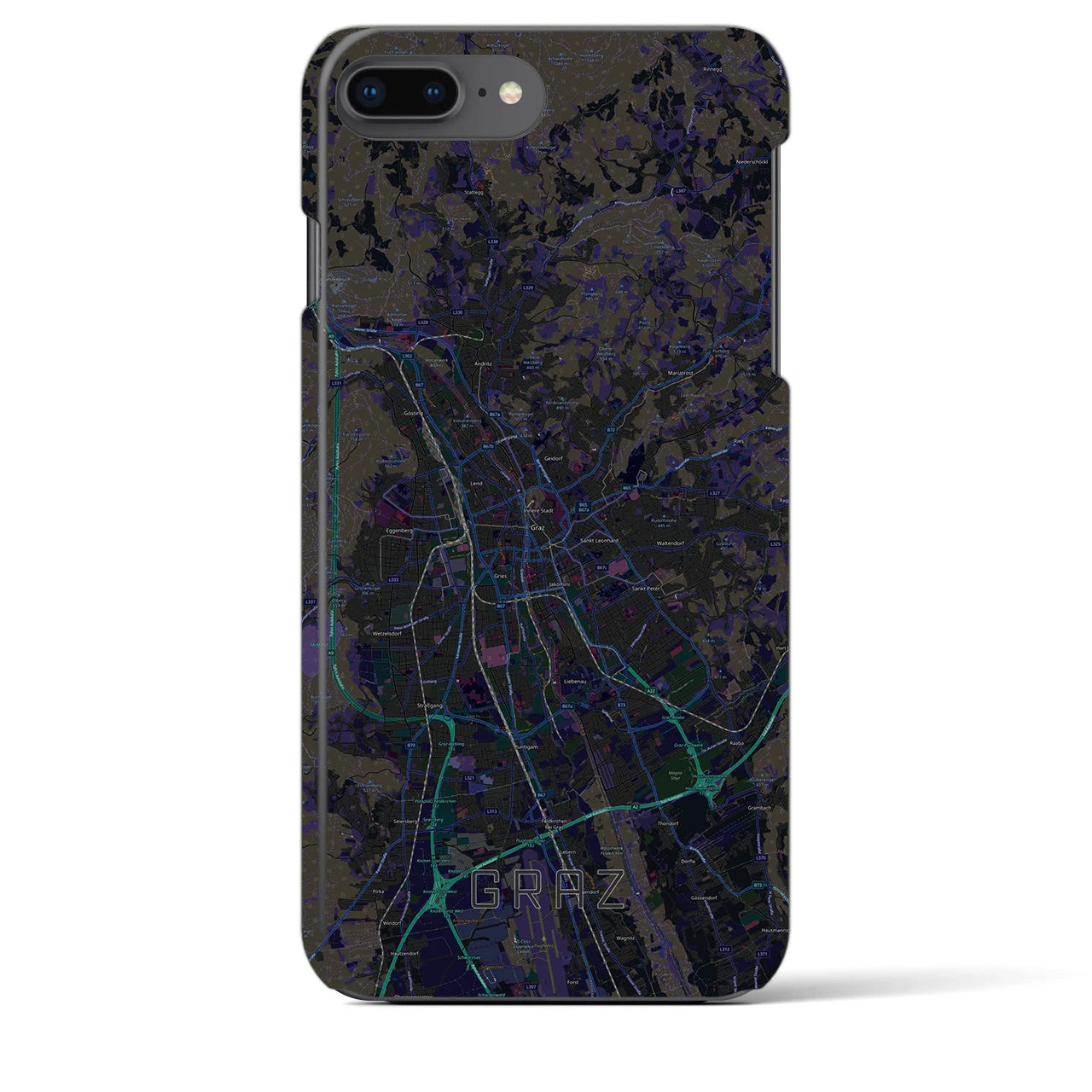 【グラーツ(オーストリア)】地図柄iPhoneケース(バックカバータイプ)