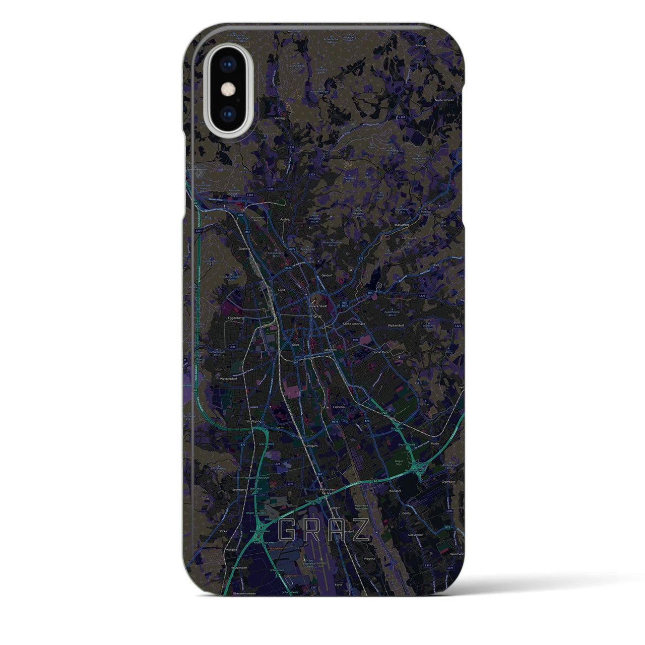 【グラーツ(オーストリア)】地図柄iPhoneケース(バックカバータイプ)