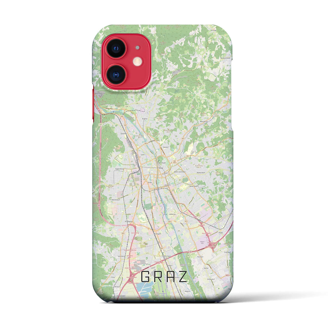 【グラーツ(オーストリア)】地図柄iPhoneケース(バックカバータイプ)