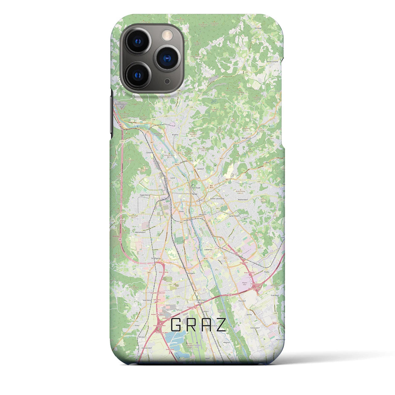 【グラーツ(オーストリア)】地図柄iPhoneケース(バックカバータイプ)