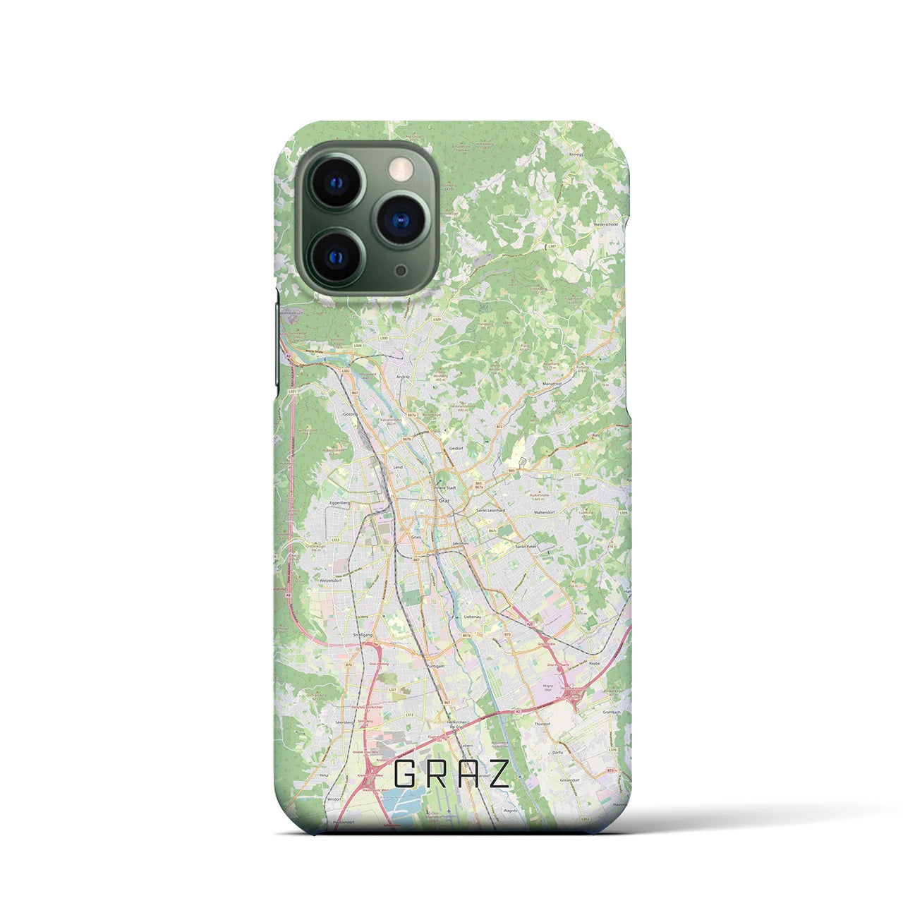 【グラーツ(オーストリア)】地図柄iPhoneケース(バックカバータイプ)