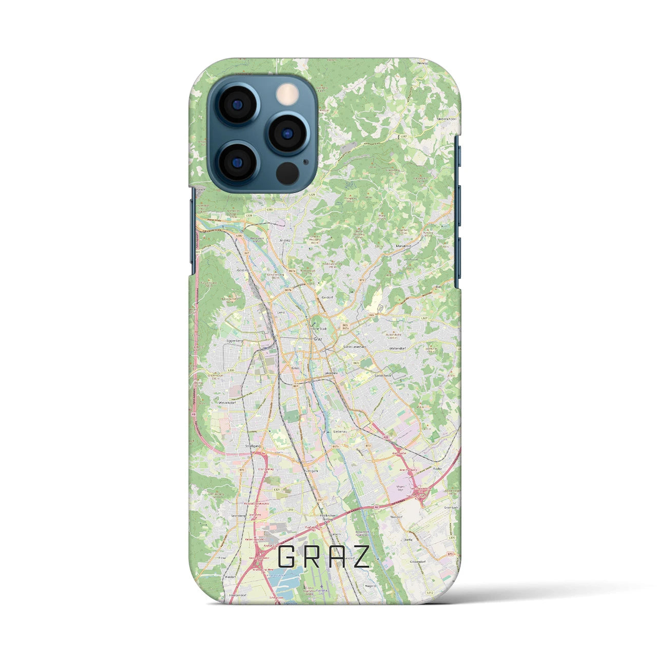 【グラーツ(オーストリア)】地図柄iPhoneケース(バックカバータイプ)