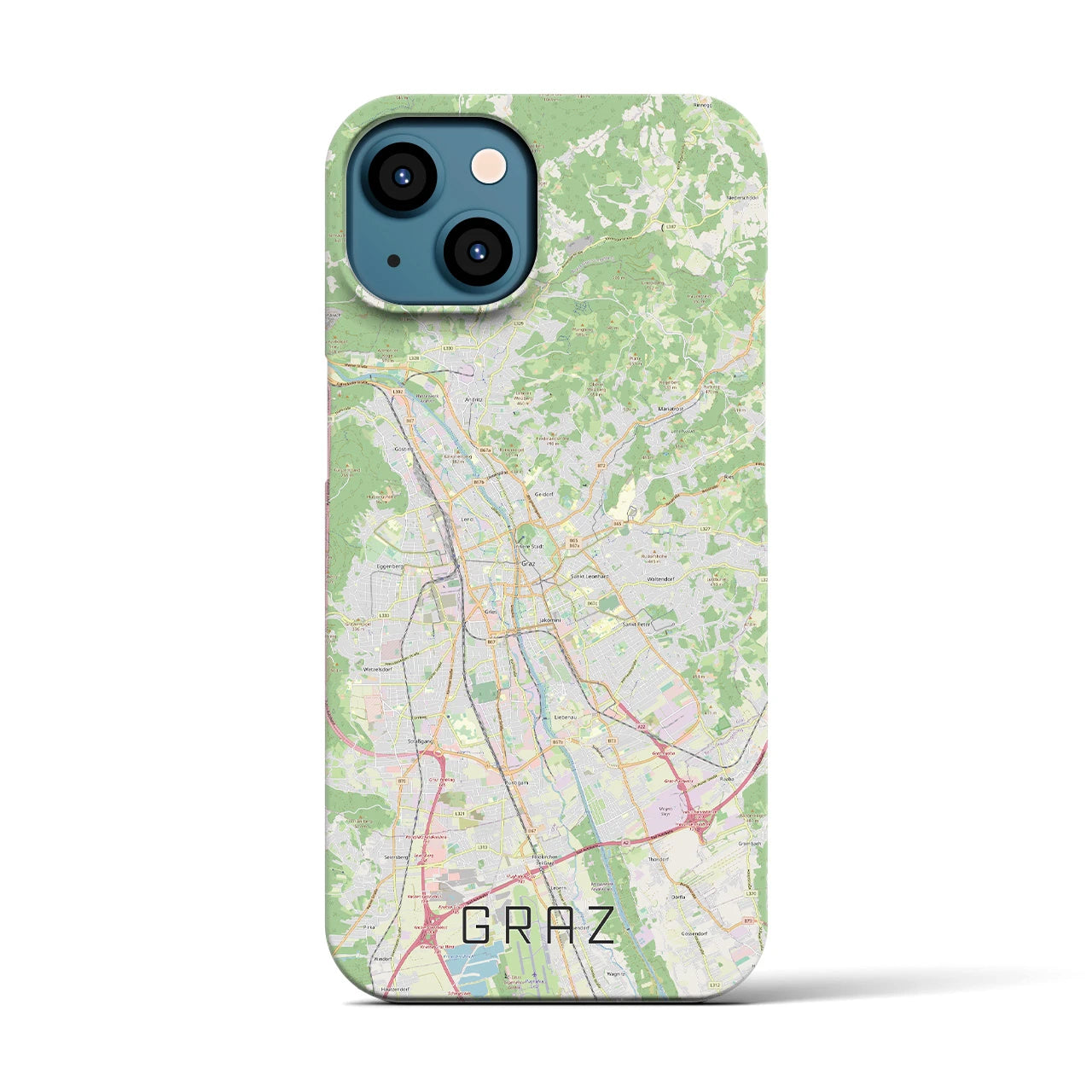 【グラーツ(オーストリア)】地図柄iPhoneケース(バックカバータイプ)