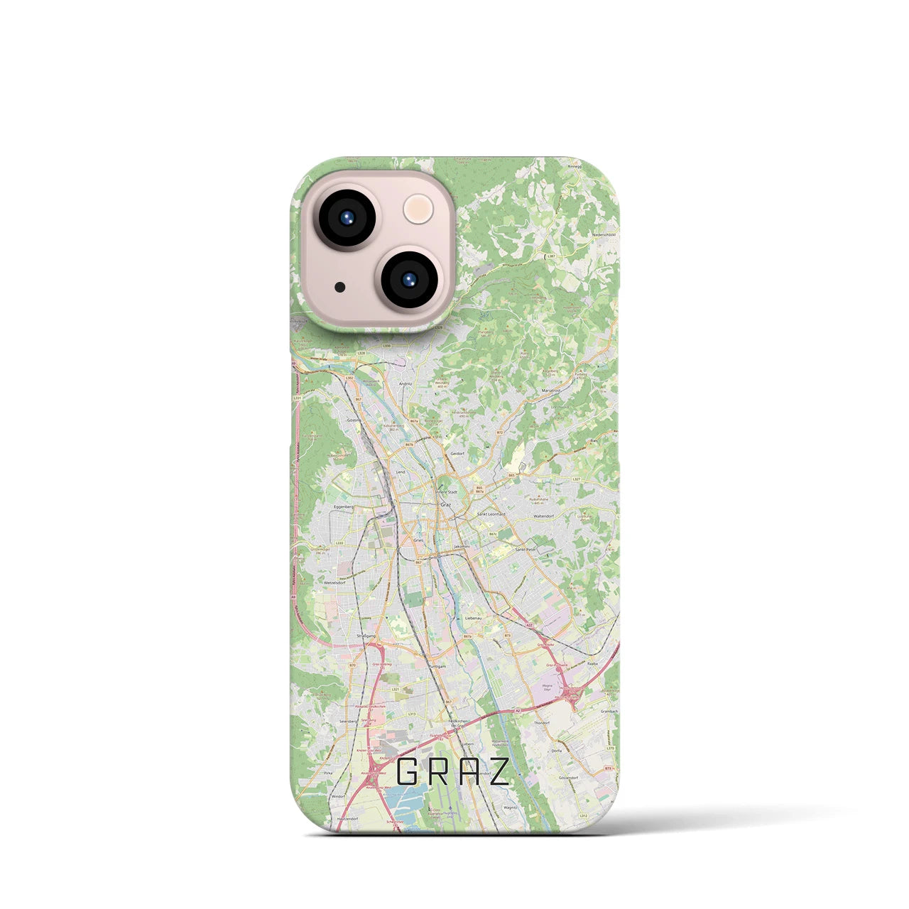 【グラーツ(オーストリア)】地図柄iPhoneケース(バックカバータイプ)