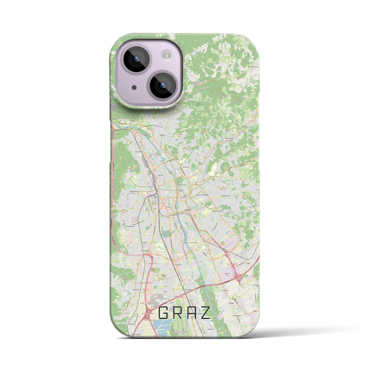 【グラーツ(オーストリア)】地図柄iPhoneケース(バックカバータイプ)