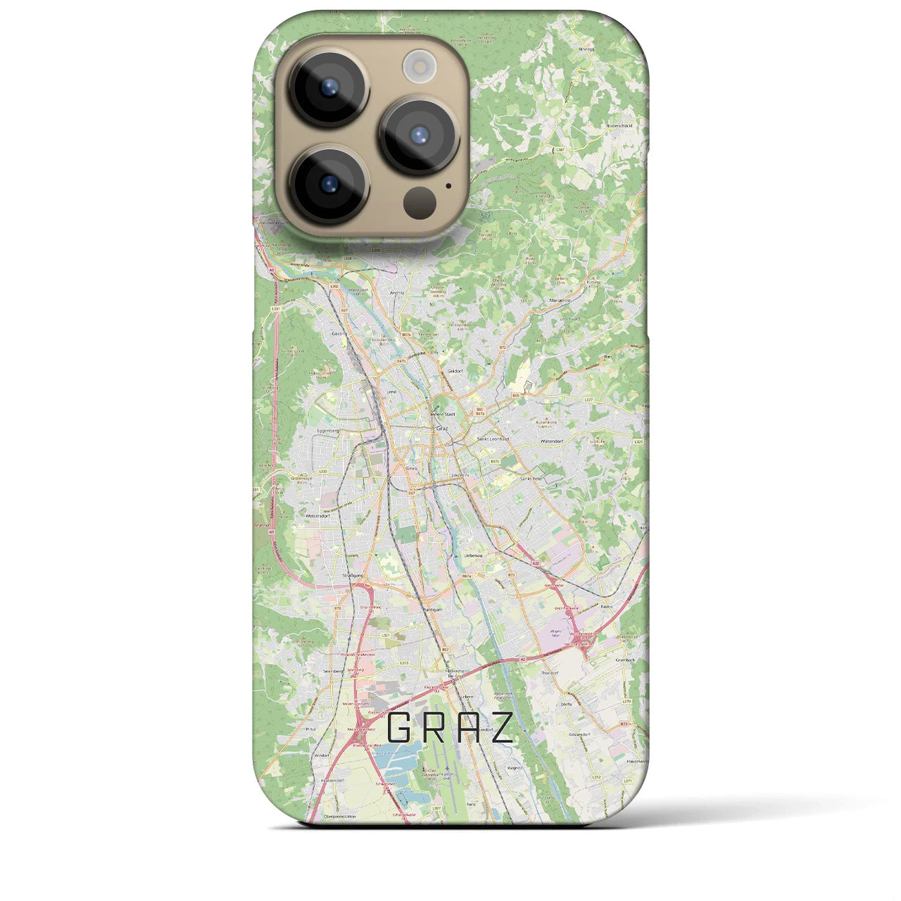 【グラーツ(オーストリア)】地図柄iPhoneケース(バックカバータイプ)