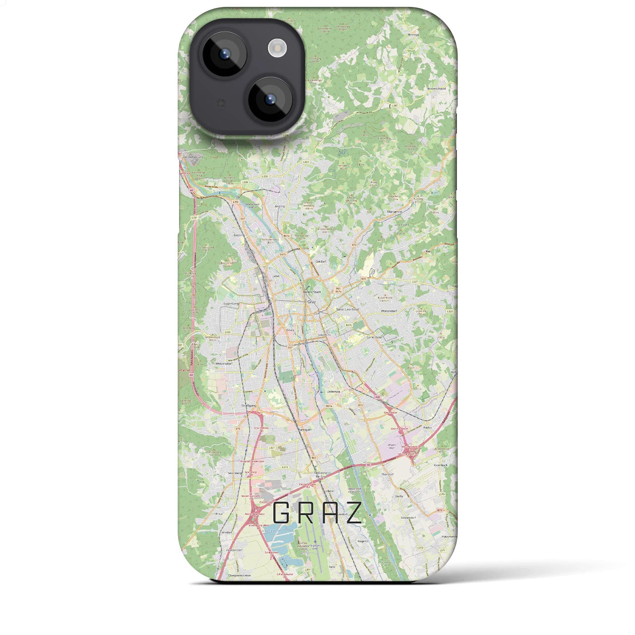 【グラーツ(オーストリア)】地図柄iPhoneケース(バックカバータイプ)