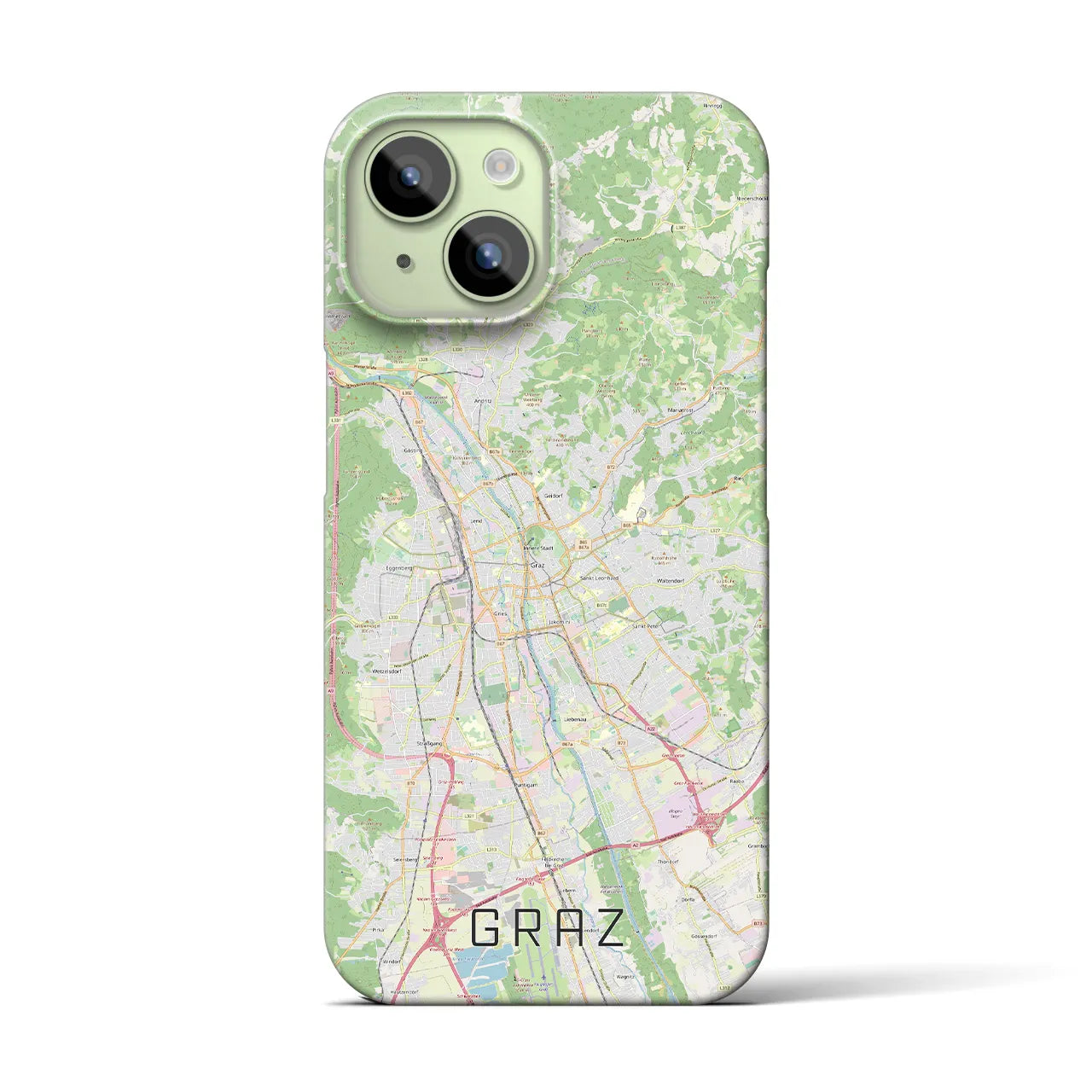 【グラーツ(オーストリア)】地図柄iPhoneケース(バックカバータイプ)