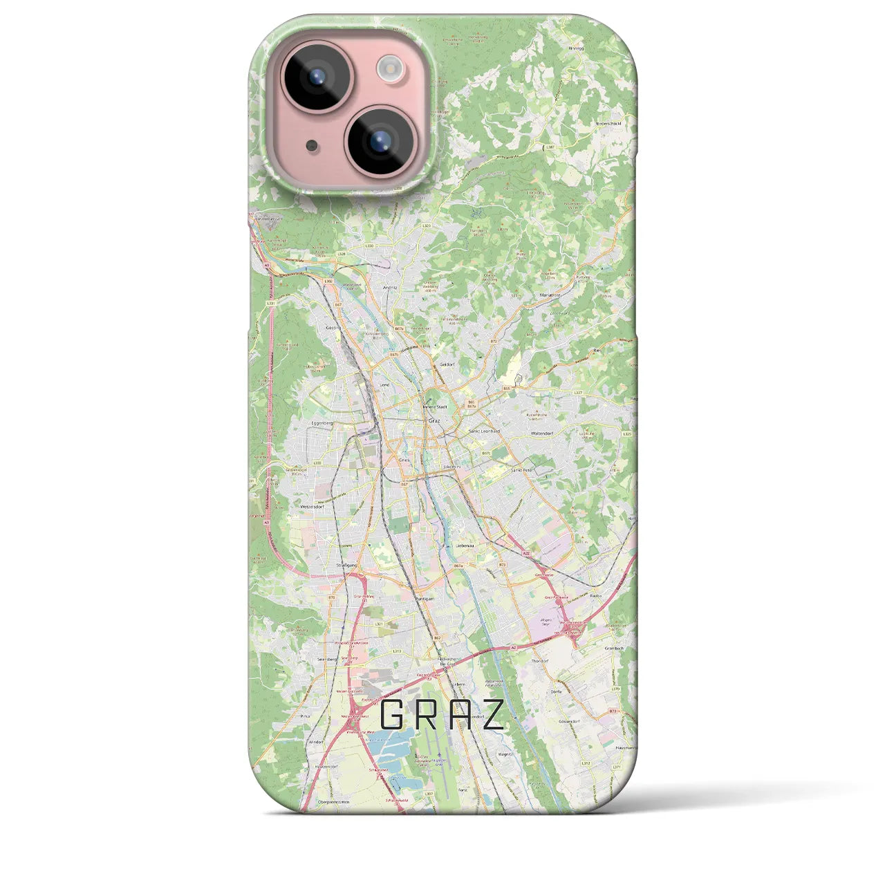 【グラーツ(オーストリア)】地図柄iPhoneケース(バックカバータイプ)