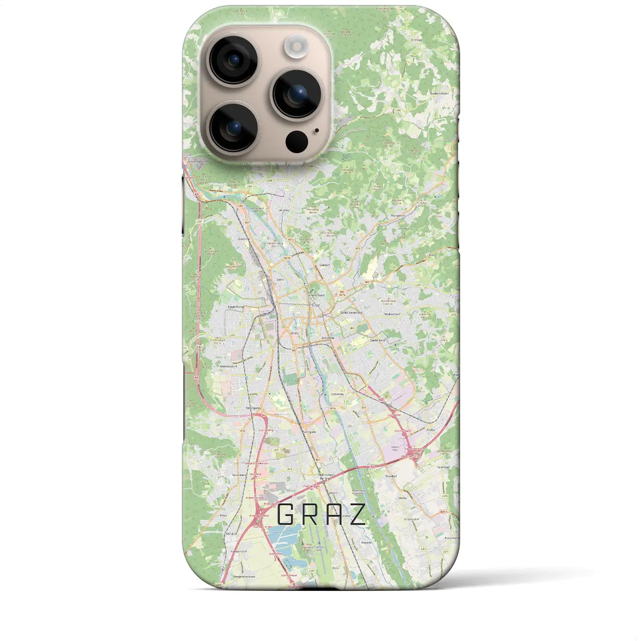 【グラーツ(オーストリア)】地図柄iPhoneケース(バックカバータイプ)