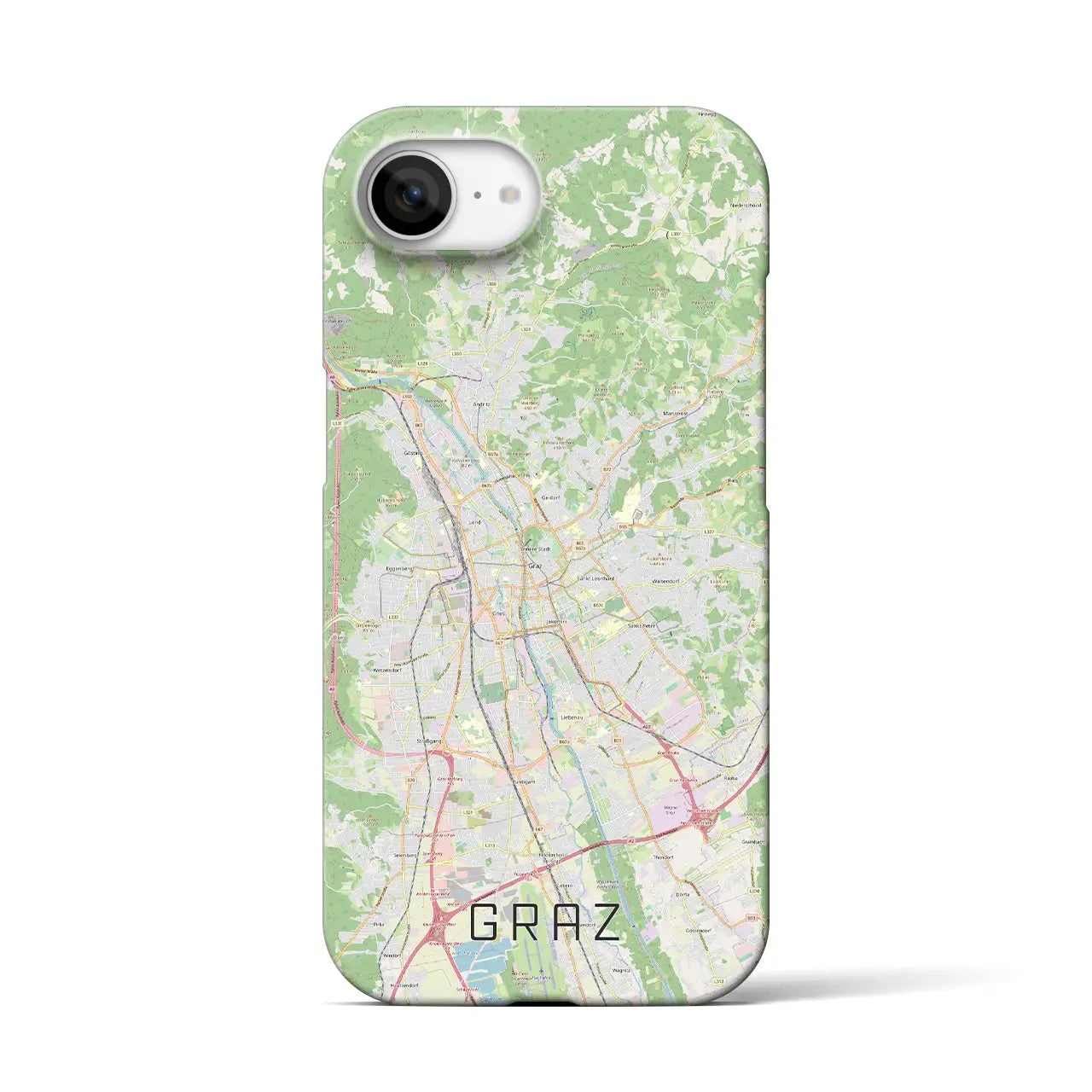 【グラーツ(オーストリア)】地図柄iPhoneケース(バックカバータイプ)