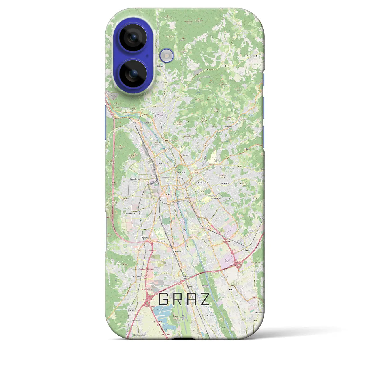 【グラーツ(オーストリア)】地図柄iPhoneケース(バックカバータイプ)ナチュラル・iPhone 16 Pro Max 用