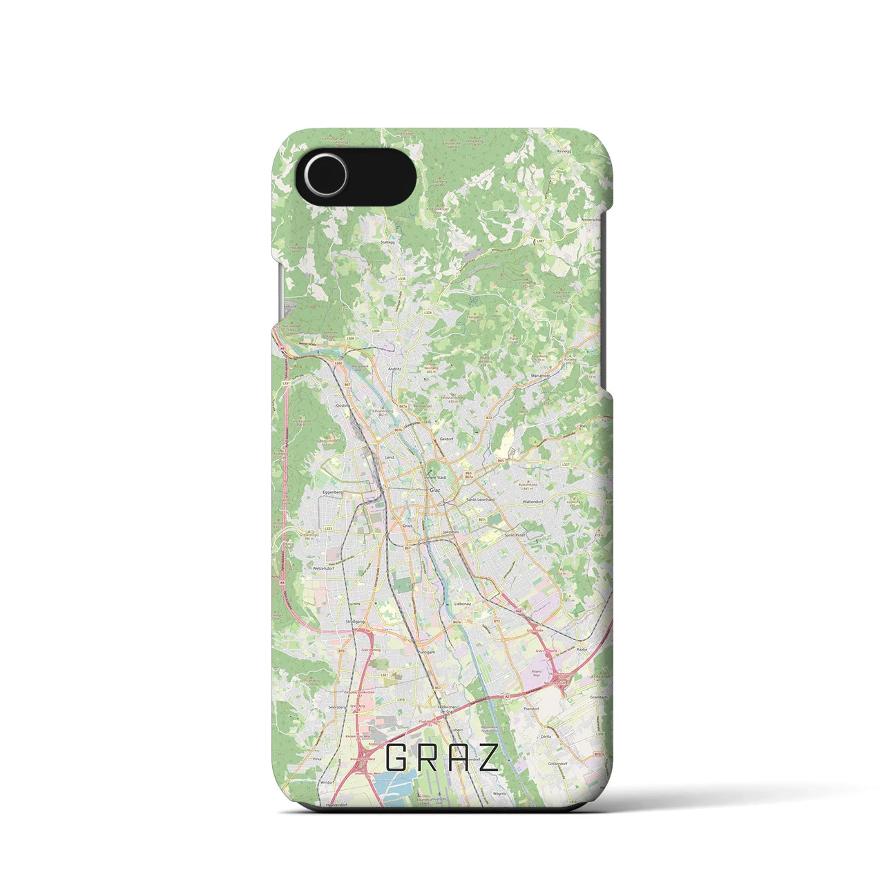 【グラーツ(オーストリア)】地図柄iPhoneケース(バックカバータイプ)