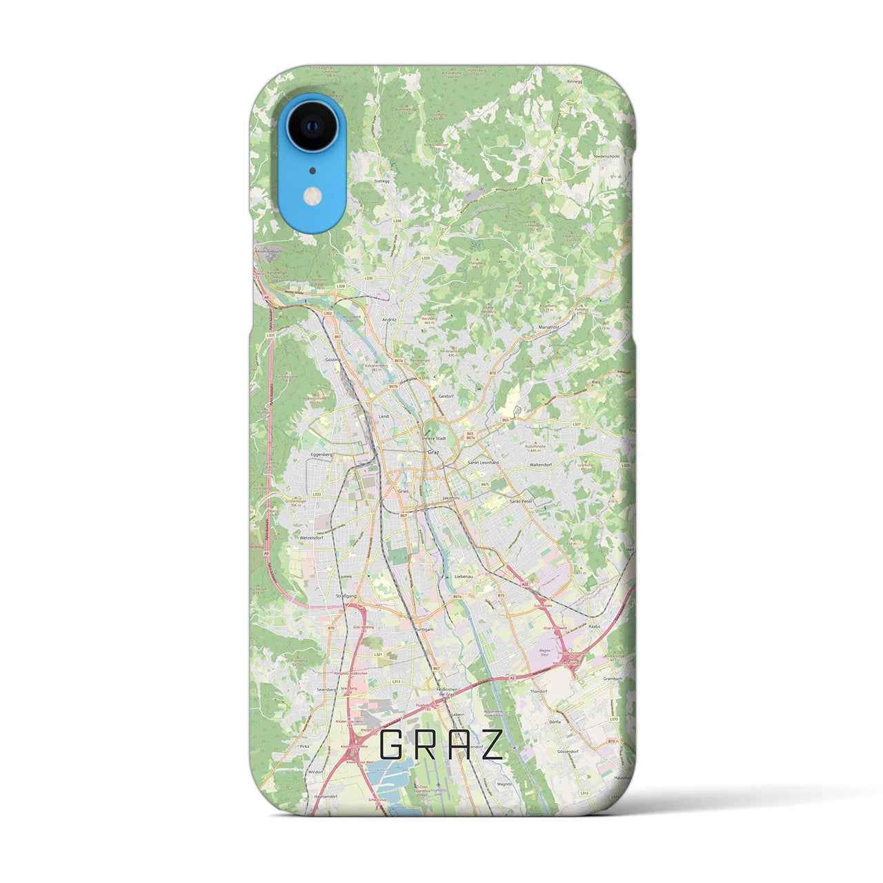 【グラーツ(オーストリア)】地図柄iPhoneケース(バックカバータイプ)