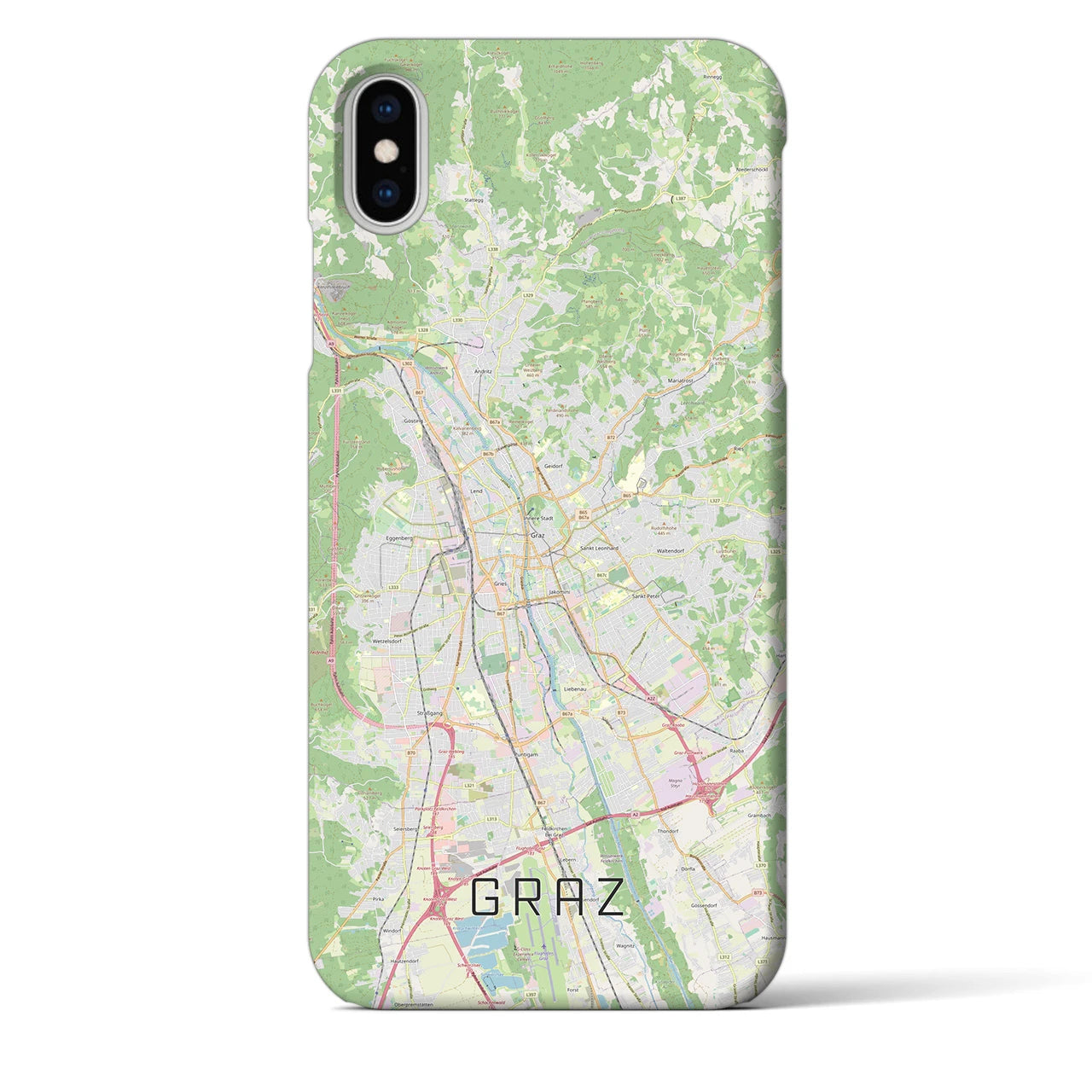 【グラーツ(オーストリア)】地図柄iPhoneケース(バックカバータイプ)