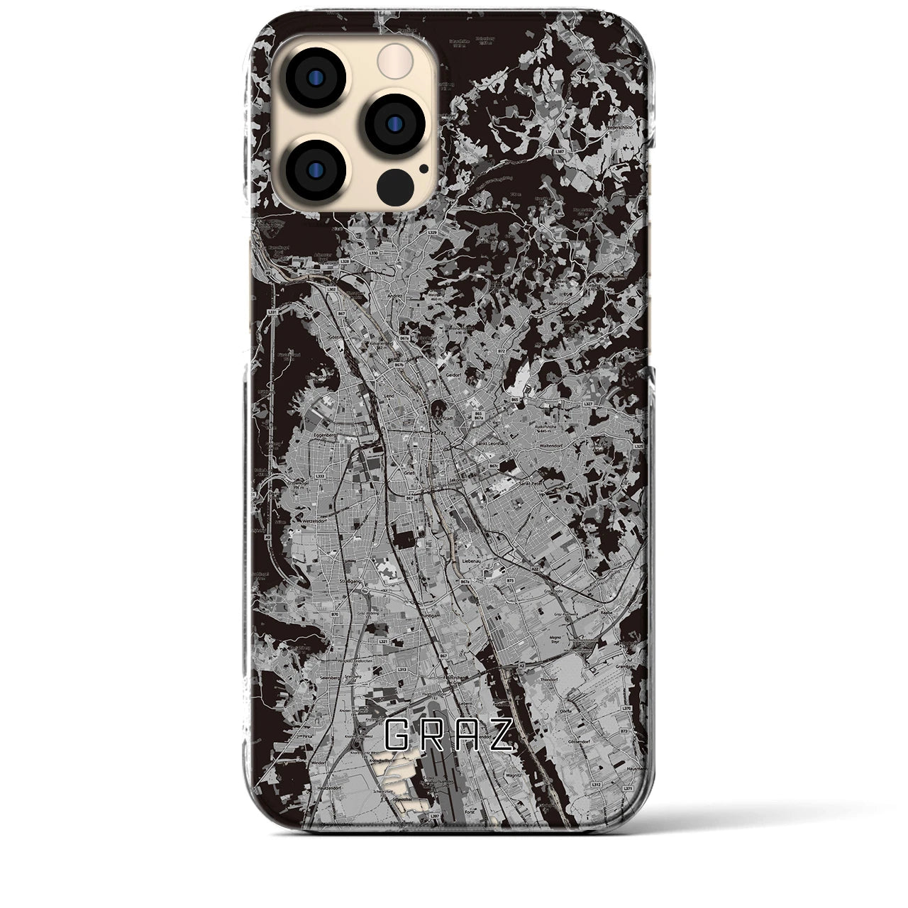 【グラーツ(オーストリア)】地図柄iPhoneケース(クリアタイプ)