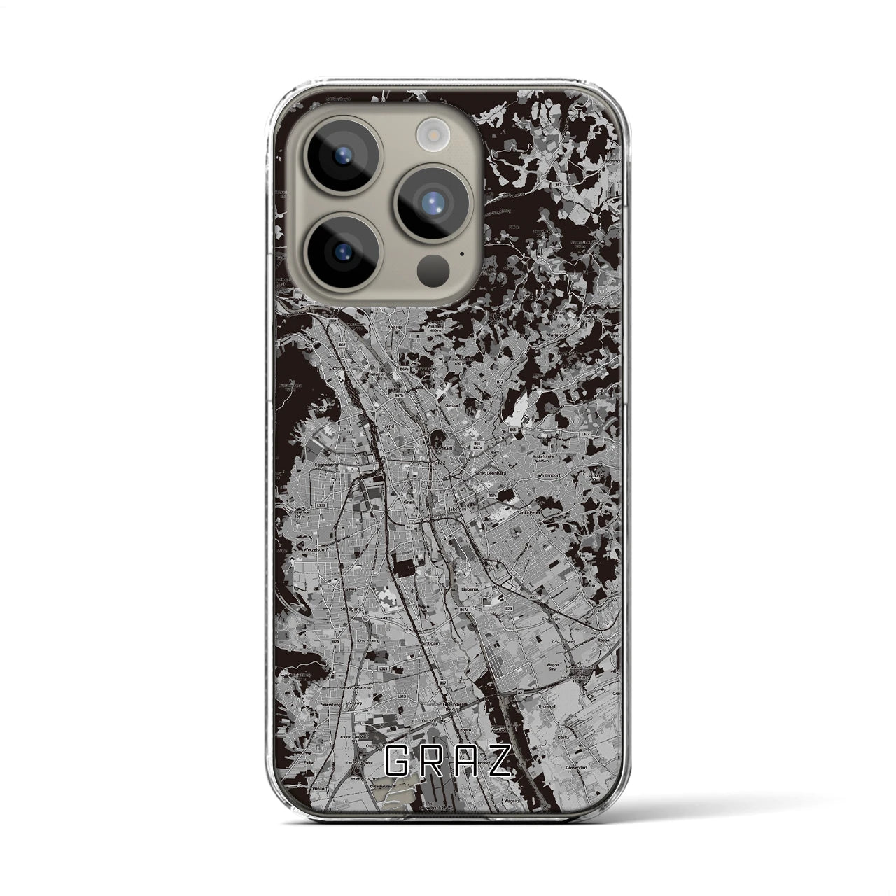 【グラーツ(オーストリア)】地図柄iPhoneケース(クリアタイプ)