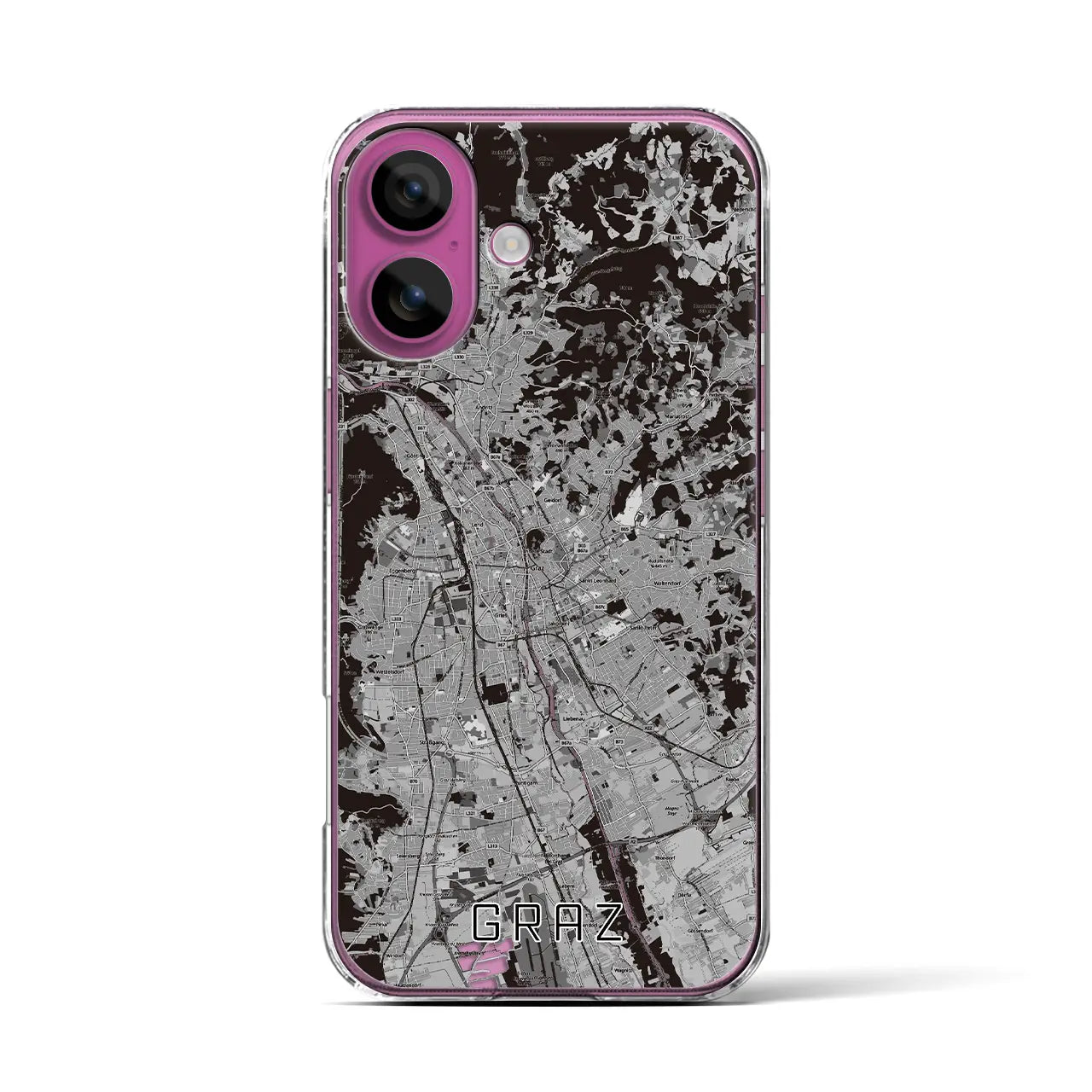 【グラーツ(オーストリア)】地図柄iPhoneケース(クリアタイプ)