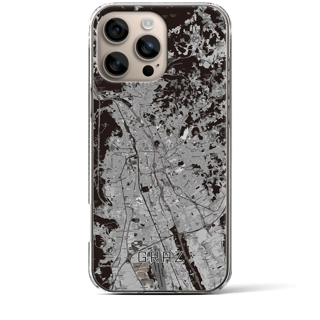 【グラーツ(オーストリア)】地図柄iPhoneケース(クリアタイプ)