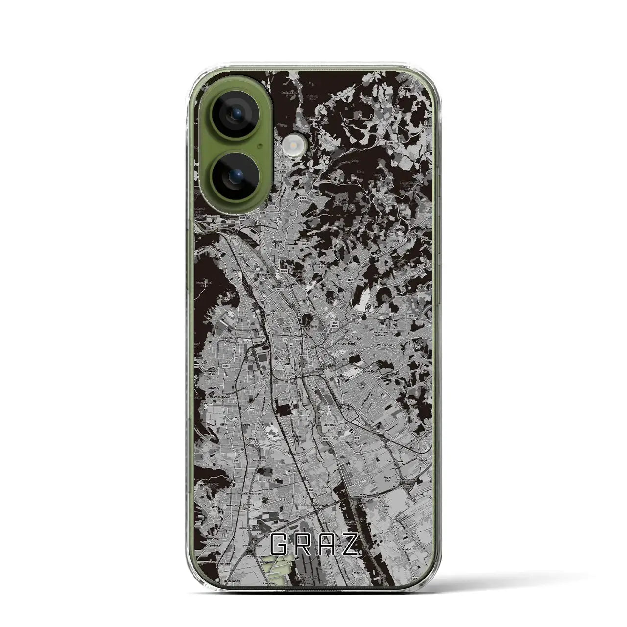 【グラーツ(オーストリア)】地図柄iPhoneケース(クリアタイプ)