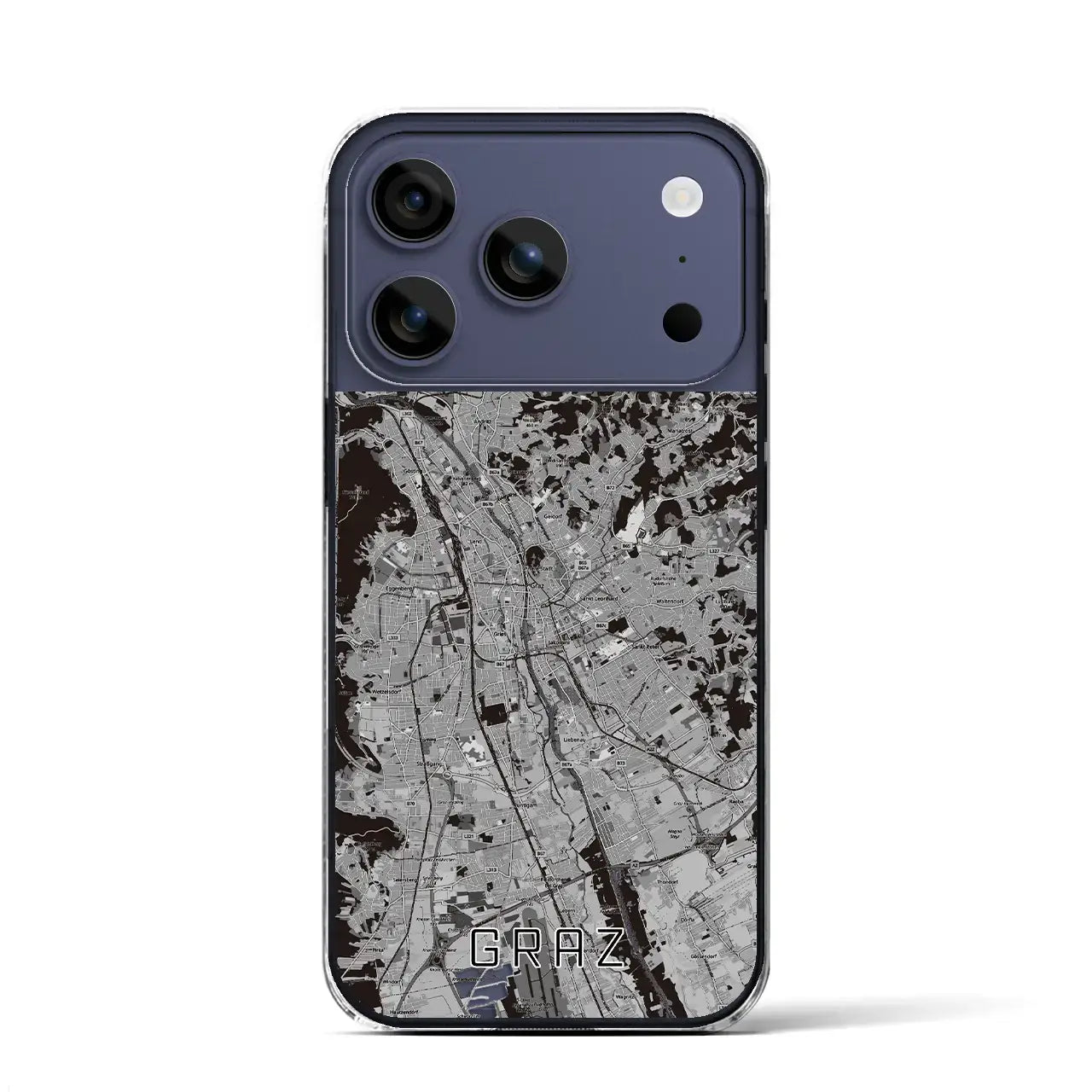 【グラーツ(オーストリア)】地図柄iPhoneケース(クリアタイプ)
