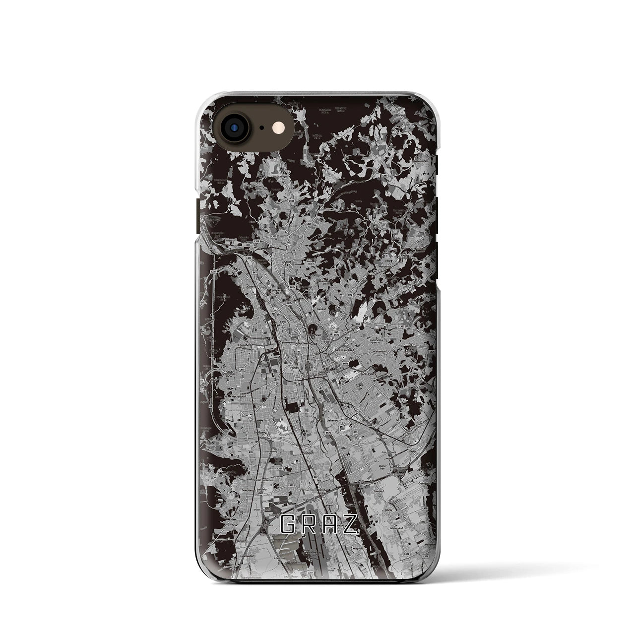 【グラーツ(オーストリア)】地図柄iPhoneケース(クリアタイプ)