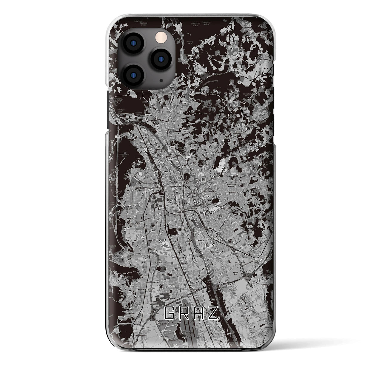 【グラーツ(オーストリア)】地図柄iPhoneケース(クリアタイプ)