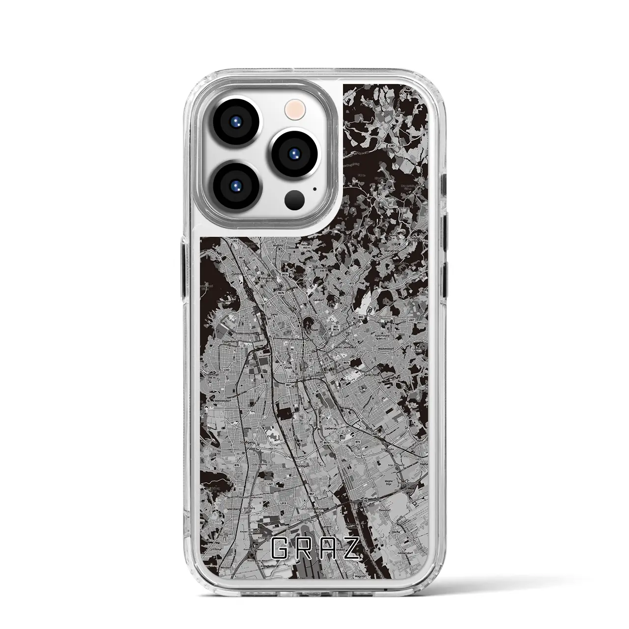 【グラーツ(オーストリア)】地図柄iPhoneケース(MagSafeタイプ)