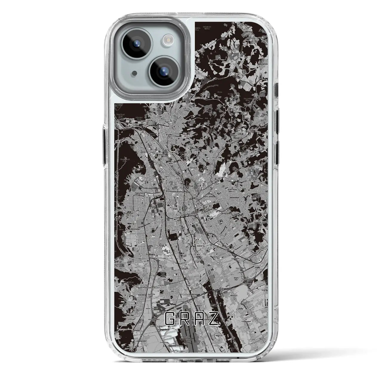 【グラーツ(オーストリア)】地図柄iPhoneケース(MagSafeタイプ)