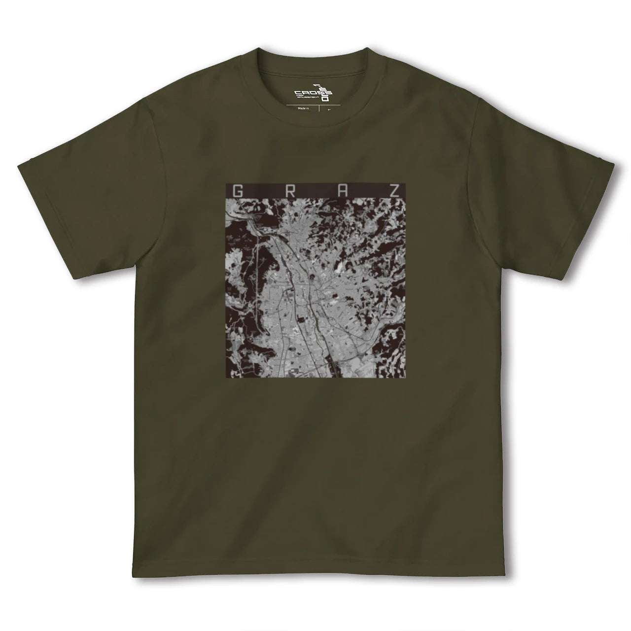 【グラーツ(オーストリア)】地図柄ヘビーウェイトTシャツ