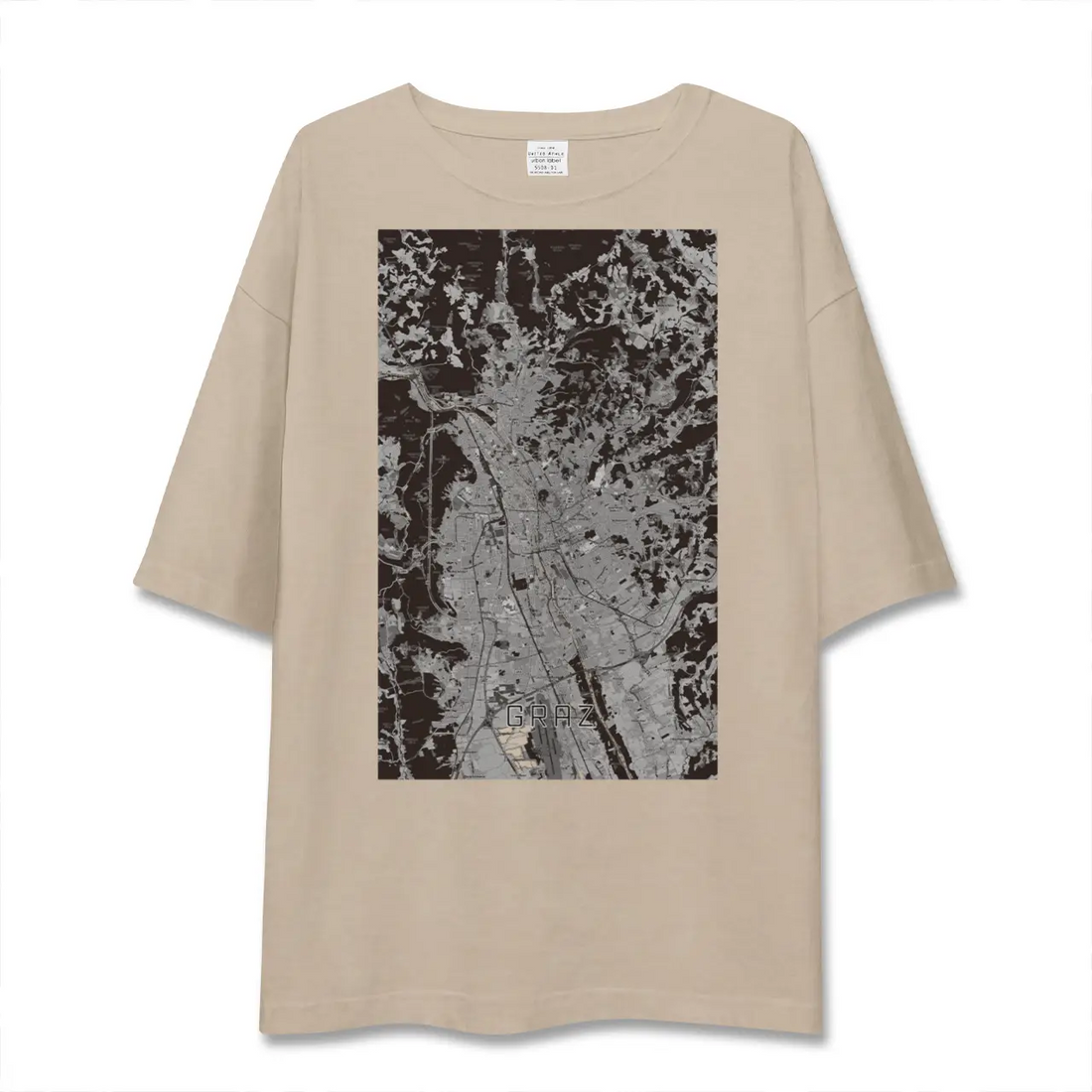【グラーツ(オーストリア)】地図柄ビッグシルエットTシャツ