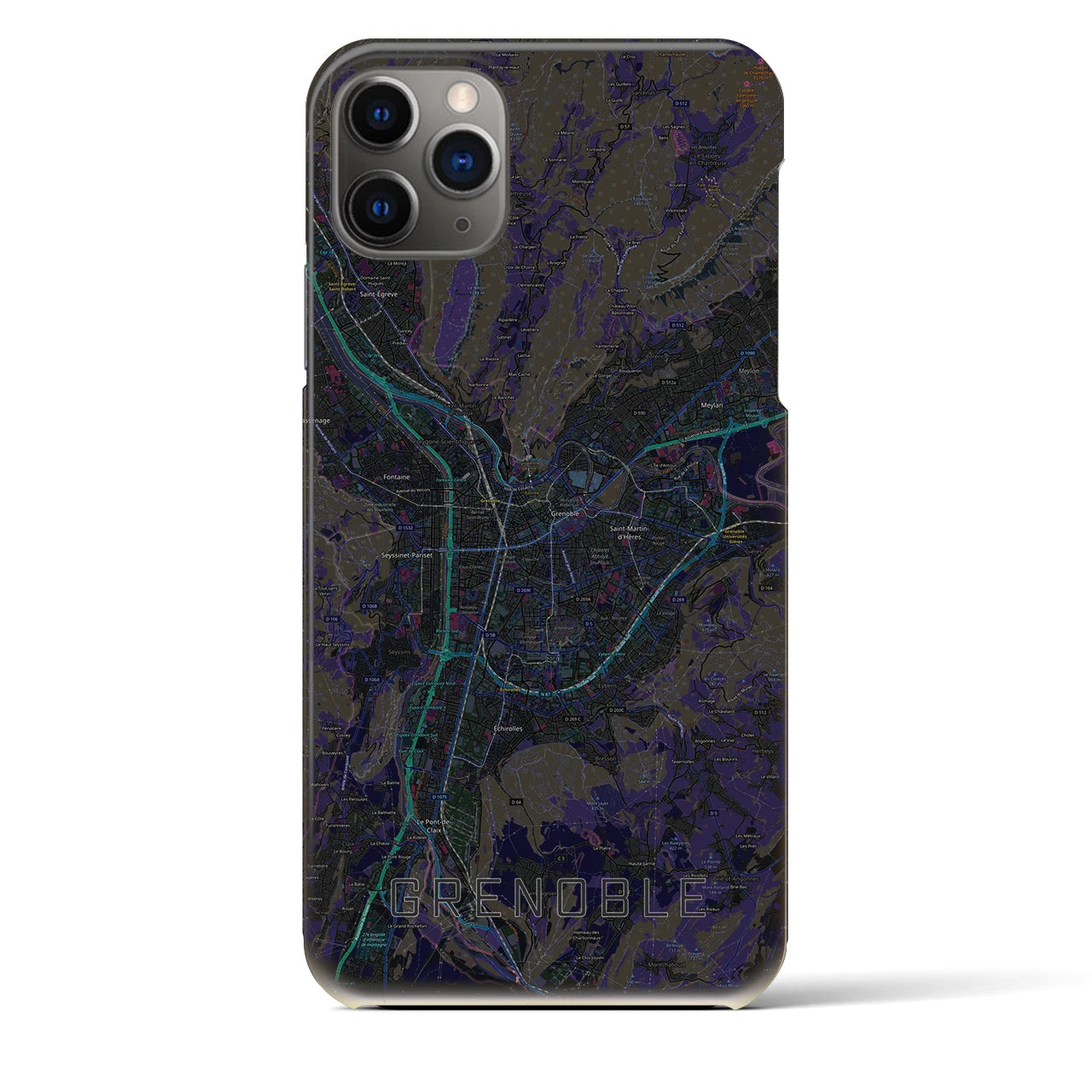 【グルノーブル(フランス)】地図柄iPhoneケース(バックカバータイプ)